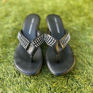 Athena Alexander Sandals Black with Rhinestones